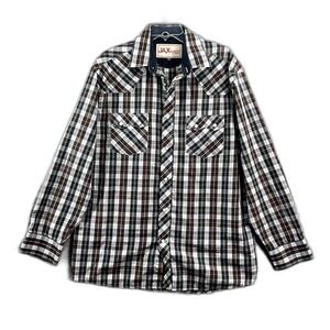 JAX Country By Adiktd Flannel Western Shirt Mens Large Plaid Cowboy Riding Rodeo